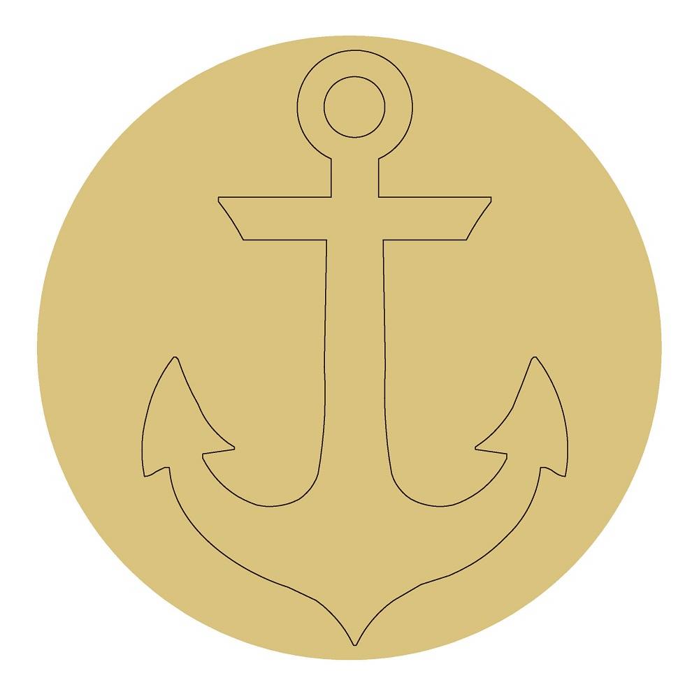 Design By Line Anchor MDF Cutout Nautical Silhouette - Unfinished For DIY
