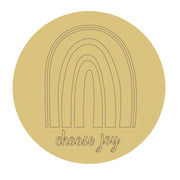 Design By Line Round MDF Cutout Rainbow Arches With Choose Joy Text - Unfinished For DIY
