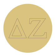 Design By Line Round MDF Cutout Delta Zeta Monogram - Unfinished For DIY