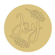 Design By Line Round MDF Cutout Joy Script Ornament - Unfinished For DIY