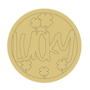 Design By Line Round MDF Cutout Lucky Shamrocks - Unfinished For DIY