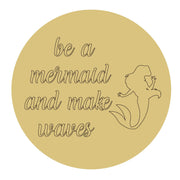 Design By Line Round MDF Cutout Be A Mermaid And Make Waves Left Facing Silhouette - Unfinished For DIY