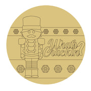 Design By Line Round MDF Cutout What's Crackin Nutcracker - Unfinished For DIY