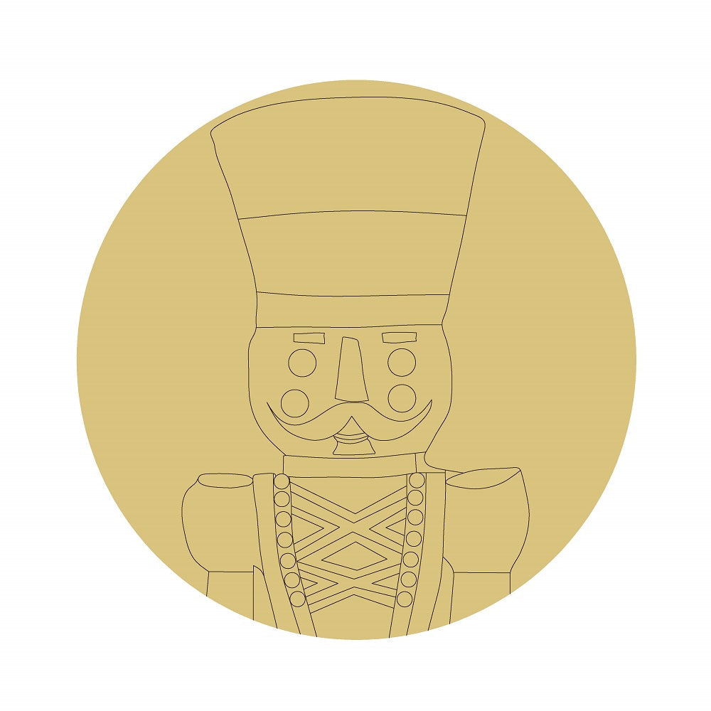 PPHQ Design By Line Circle Nutcracker Unfinished Wood Cutout Style 6 Art 1