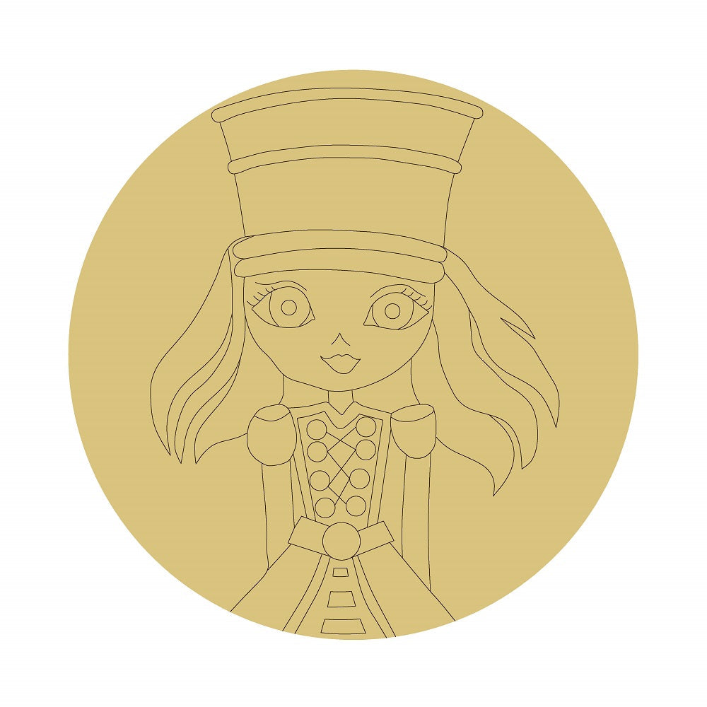 PPHQ Design By Line Circle Nutcracker Unfinished Wood Cutout Style 7 Art 1