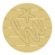 Design By Line Round MDF Cutout Wow Starfish Accent - Unfinished For DIY