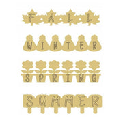 Design By Line Interchangeable MDF Cutout Fall Winter Spring Summer With Seasonal Icons - Unfinished For DIY
