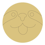 Design By Line Round MDF Cutout Sloth Face - Unfinished For DIY