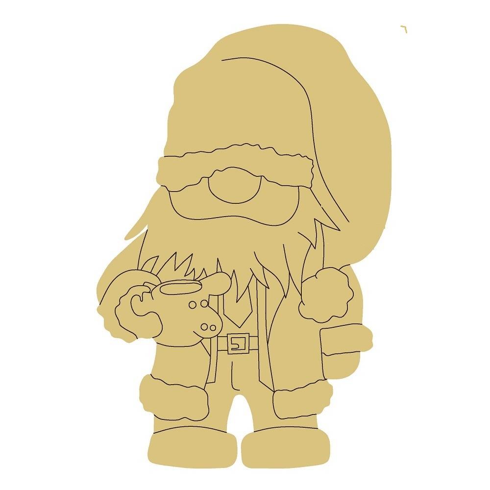 Design By Line Santa MDF Cutout Winter Coat With Sack - Unfinished For DIY