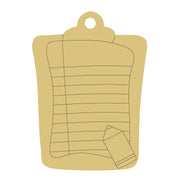 Design By Line Clipboard MDF Cutout Laser-Etched Horizontal Lines - Unfinished For DIY