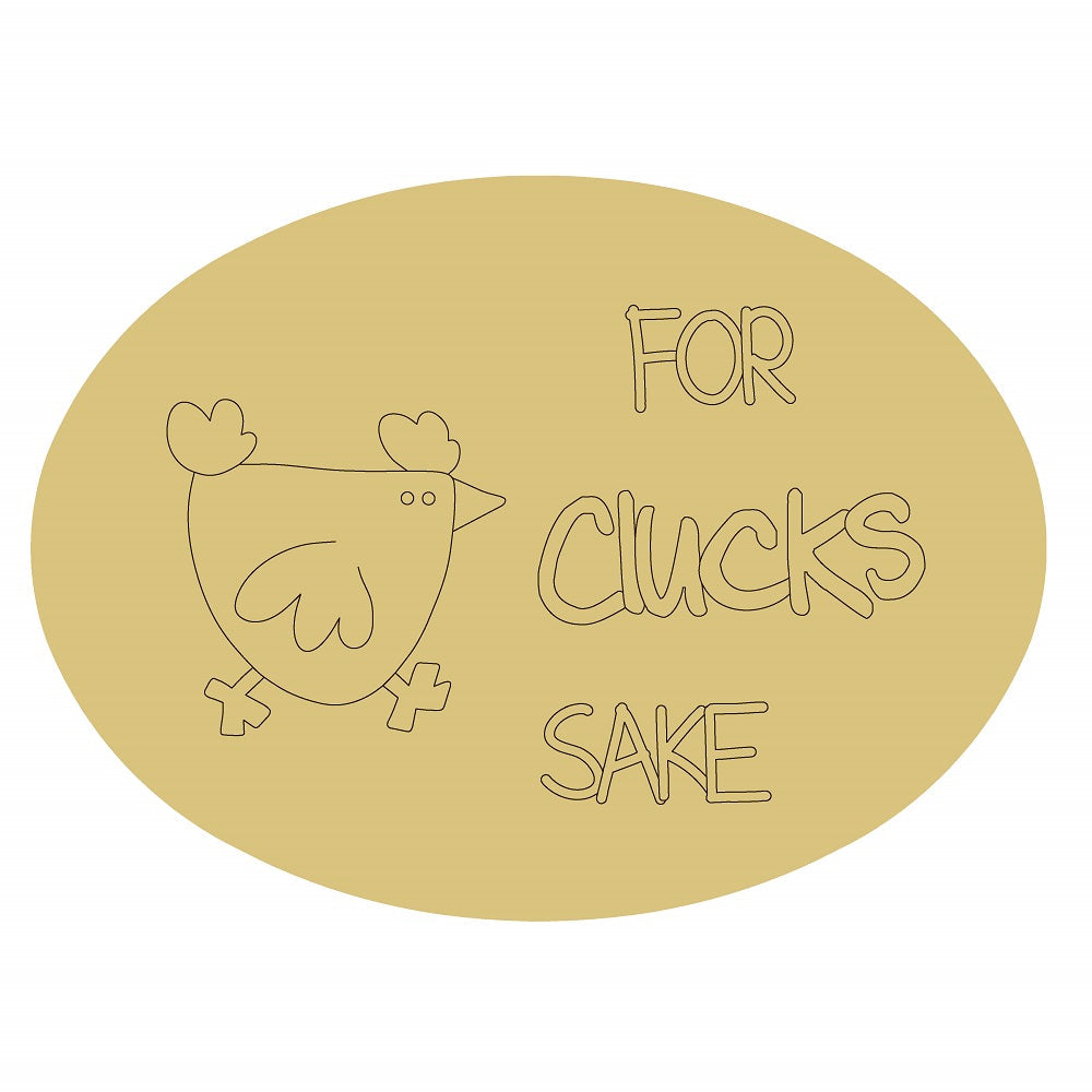 Design By Line Oval Chicken MDF Cutout For Clucks Sake - Unfinished For DIY