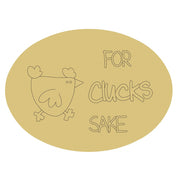 Design By Line Oval Chicken MDF Cutout For Clucks Sake - Unfinished For DIY