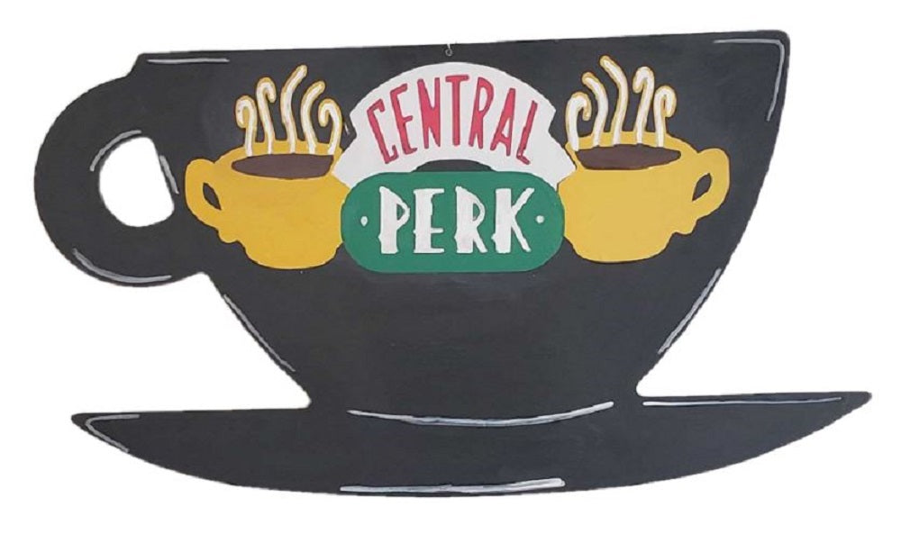 3D Cup MDF Cutout Central Perk Logo - Unfinished For DIY