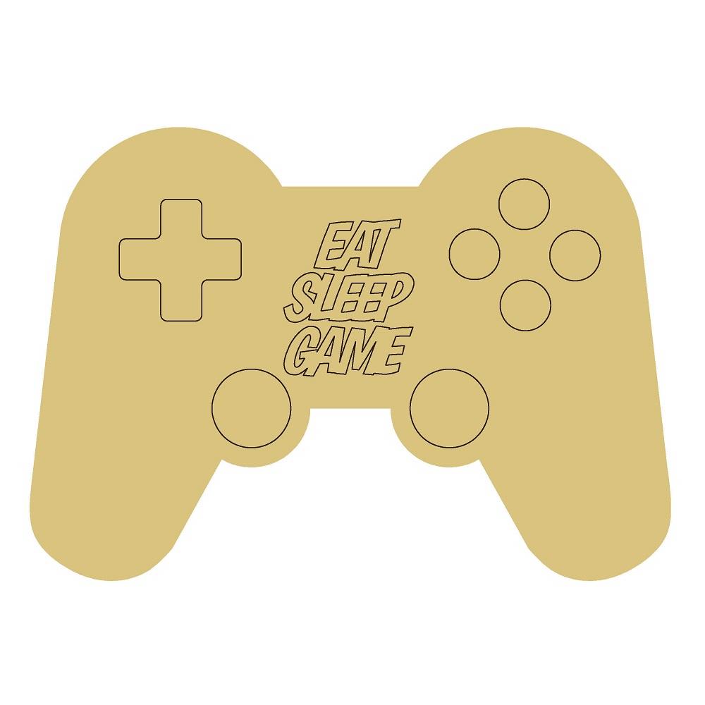 Design By Line Game Controller MDF Cutout Eat Sleep Game - Unfinished For DIY