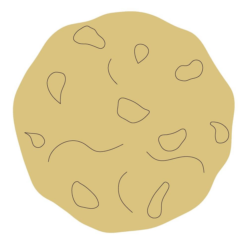 Design By Line Round MDF Cutout Chocolate Chip Cookie - Unfinished For DIY