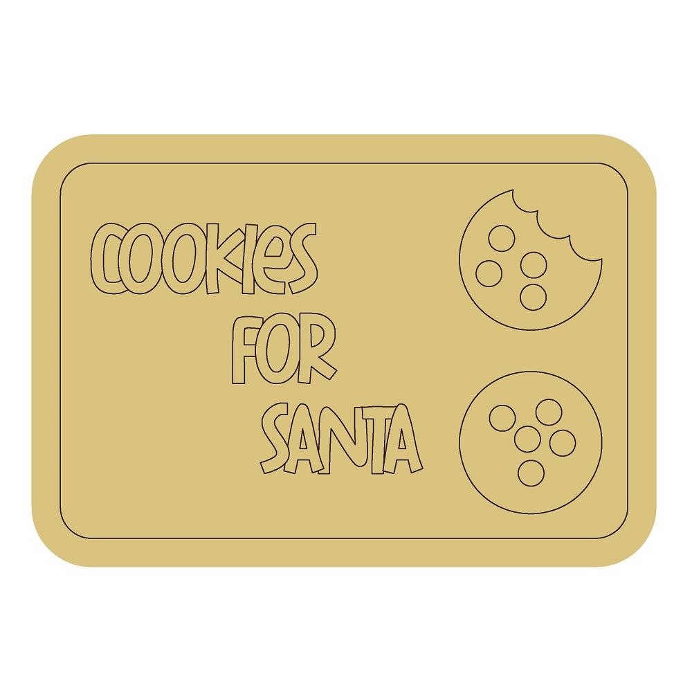 Design By Line Rounded Rectangle MDF Cutout Cookies For Santa - Unfinished For DIY