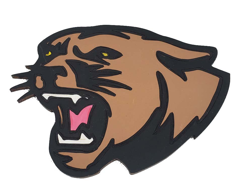 Design By Line Cougar MDF Cutout Cougar Head Line Art - Unfinished For DIY