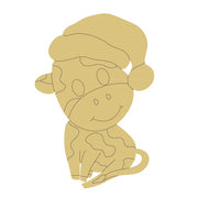 Design By Line Cow Silhouette MDF Cutout Christmas Cow - Unfinished For DIY