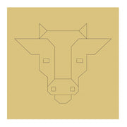 Design By Line Cow MDF Cutout Geometric Silhouette - Unfinished For DIY
