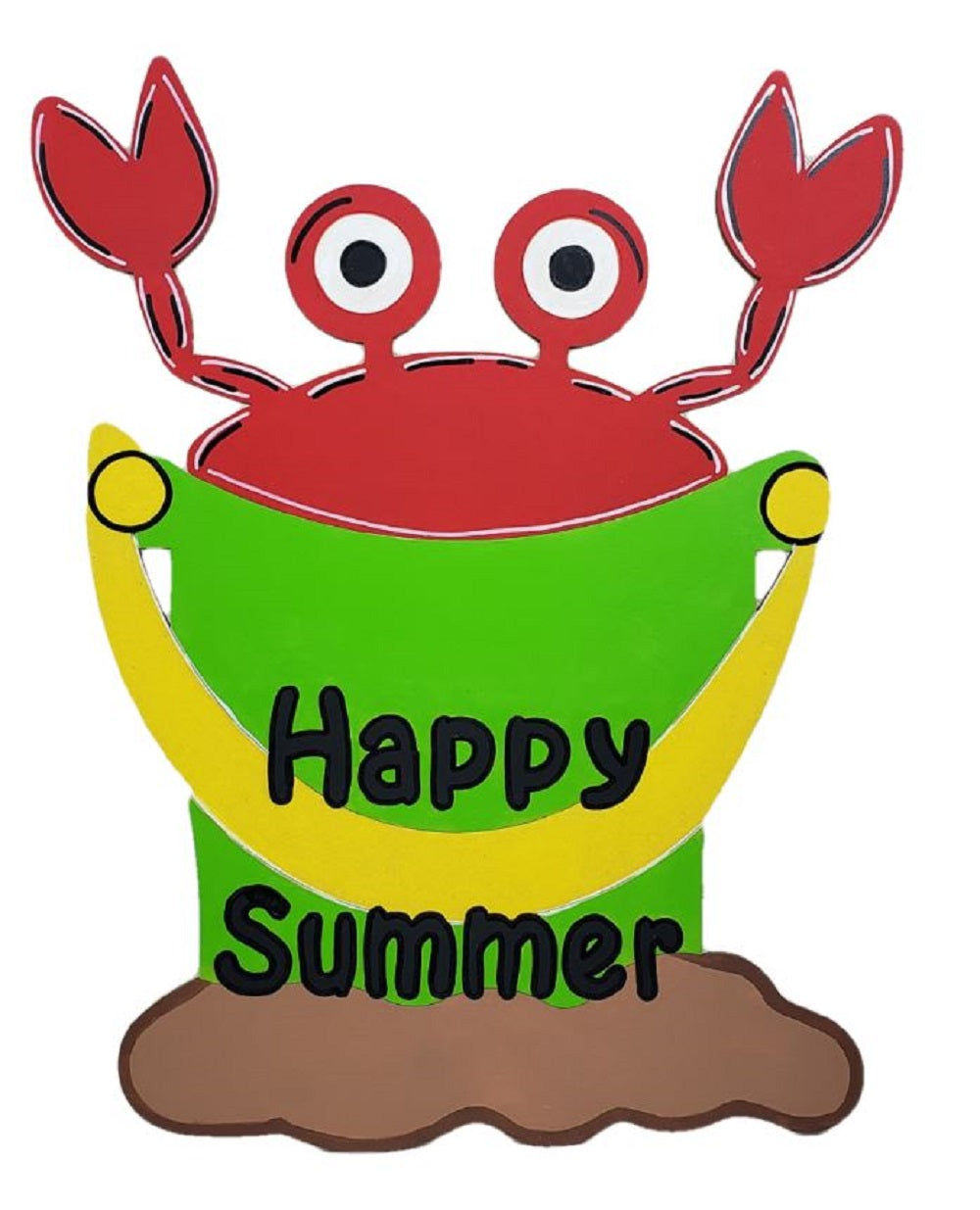 Design By Line Crab MDF Cutout Happy Summer - Unfinished For DIY