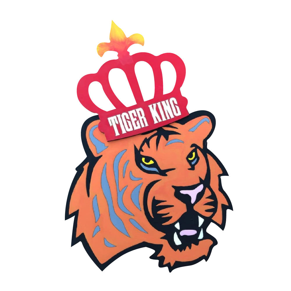 Design By Line Tiger MDF Cutout Head Line Art - Unfinished For DIY
