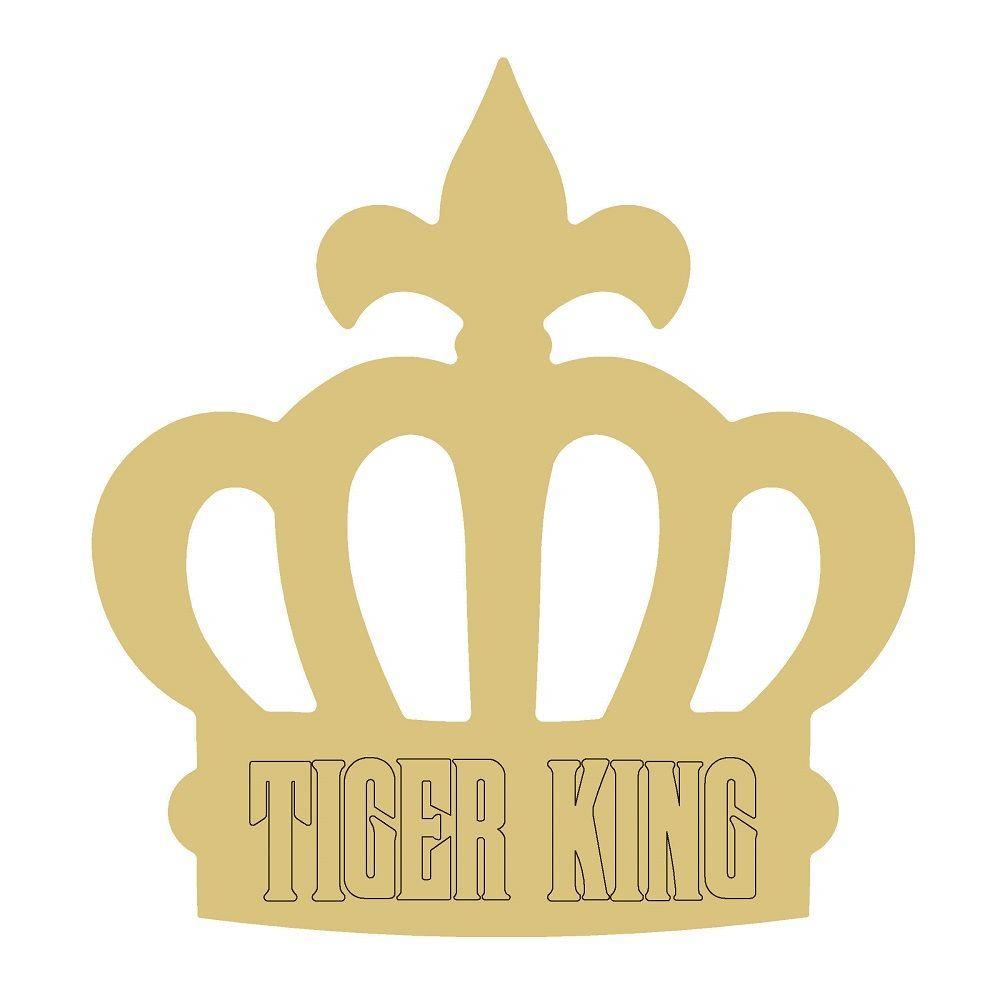 Design By Line Crown MDF Cutout Tiger King Crown - Unfinished For DIY