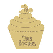Design By Line Cupcake MDF Cutout Bee Sweet Cupcake - Unfinished For DIY