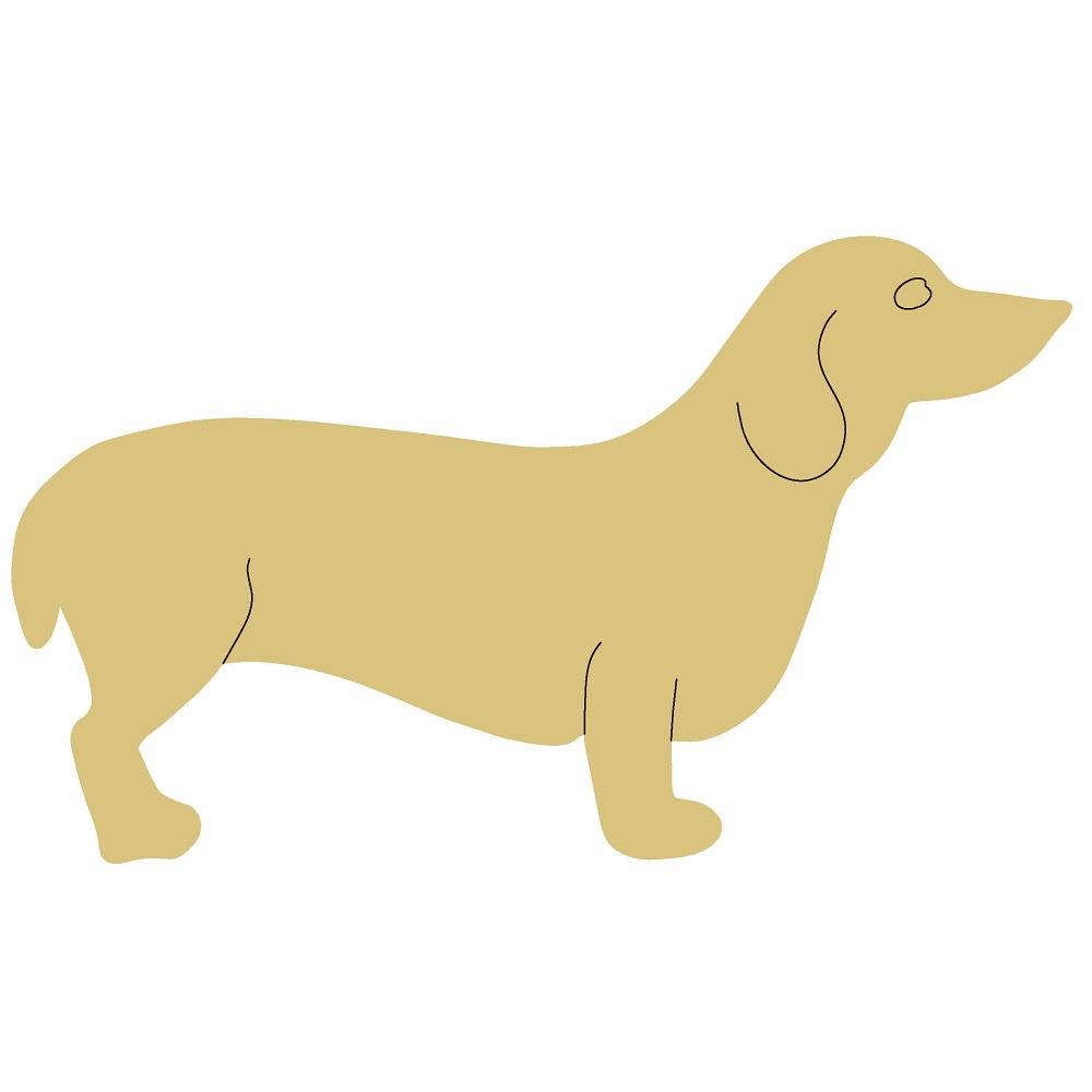 Design By Line Dachshund MDF Cutout Silhouette Style 1 - Unfinished For DIY