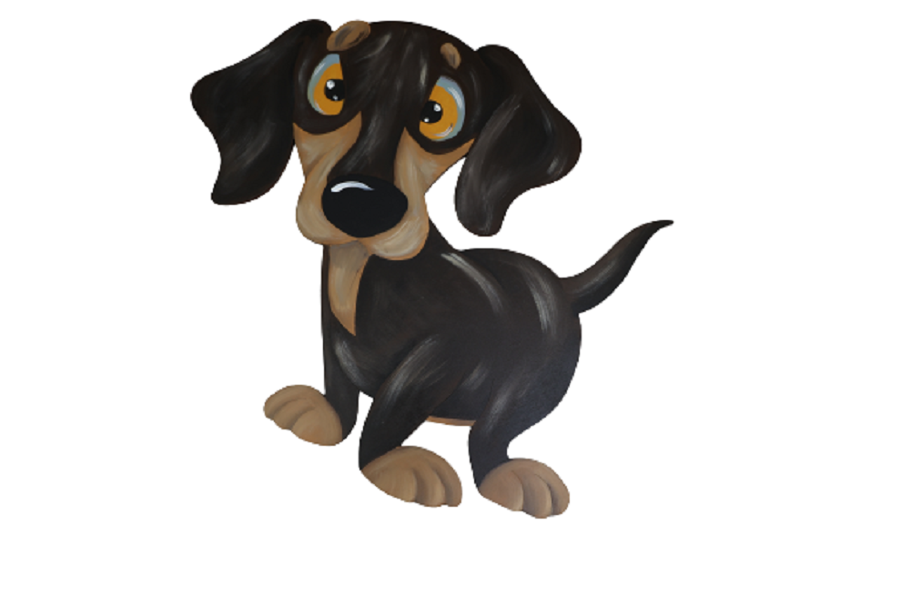 Basic Shape Dachshund MDF Cutout Silhouette Style 3 - Unfinished For DIY