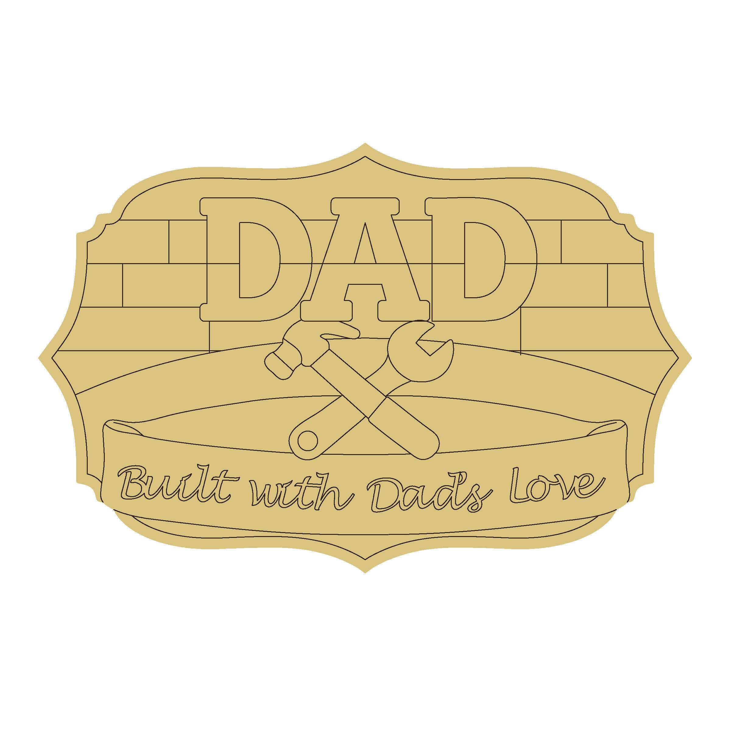 Design By Line Dad MDF Cutout Silhouette - Unfinished For DIY