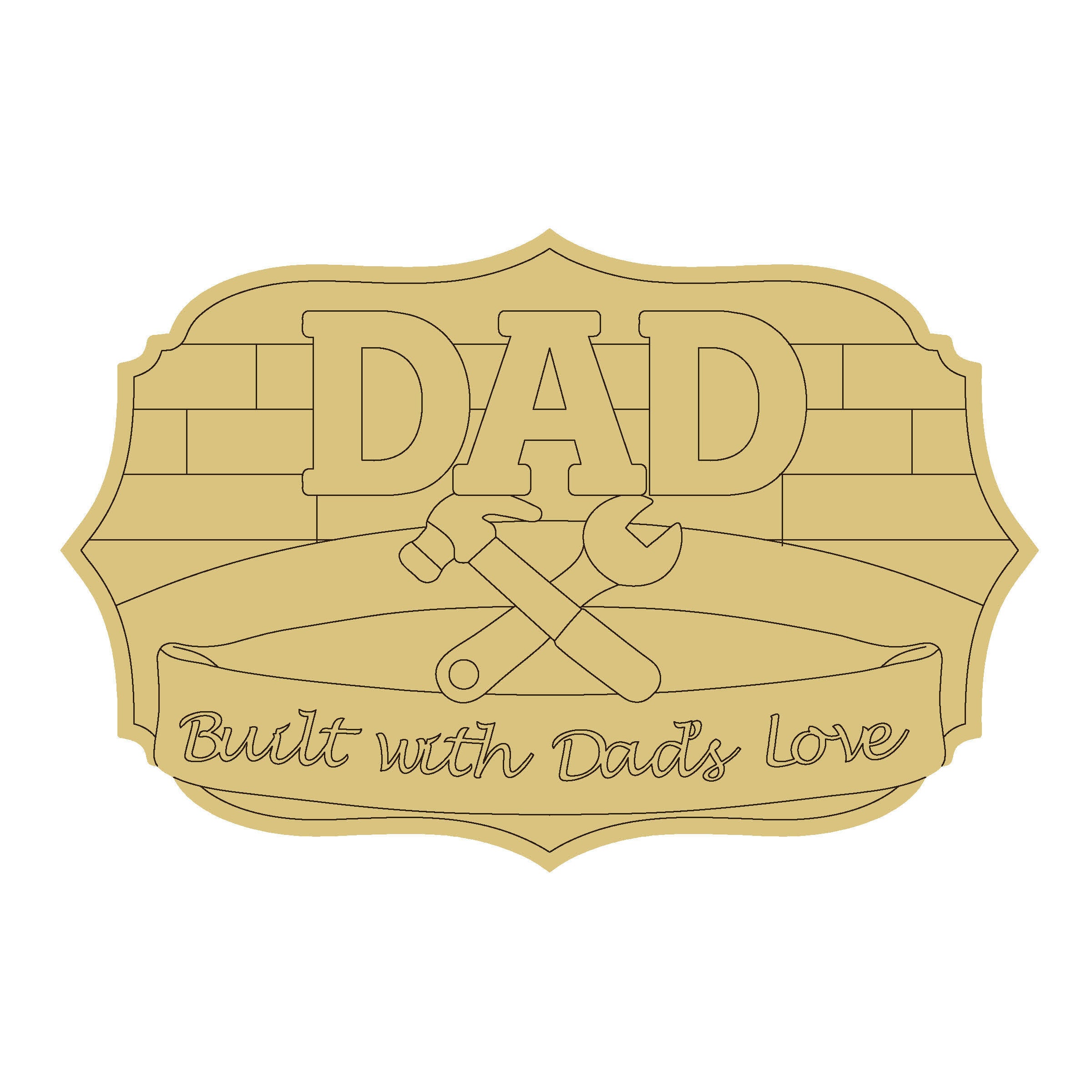 Design By Line Dad MDF Cutout Silhouette - Unfinished For DIY