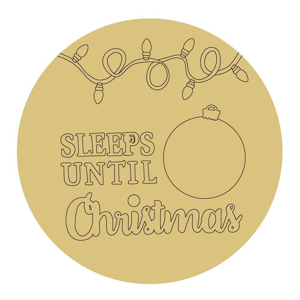 Design By Line Round Fill In MDF Cutout Blank Days Until Christmas - Unfinished For DIY