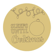 Design By Line Round Fill In MDF Cutout Blank Days Until Christmas - Unfinished For DIY