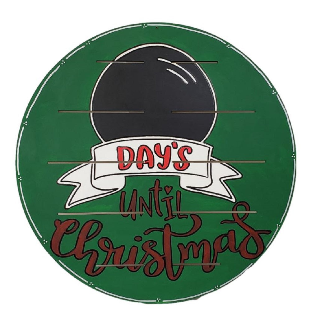 Design By Line Round MDF Cutout Days Til Christmas - Unfinished For DIY