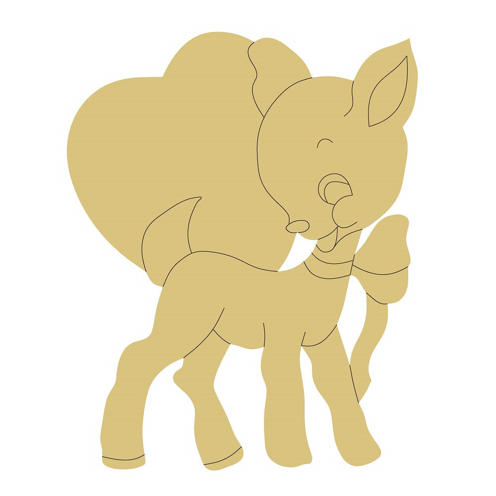 Design By Line Standing Deer MDF Cutout Silhouette - Unfinished For DIY