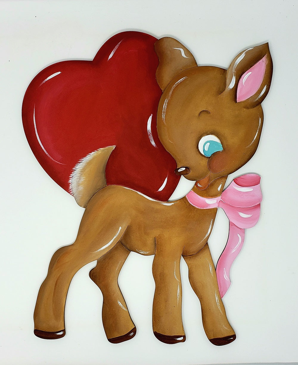 Design By Line Standing Deer MDF Cutout Silhouette - Unfinished For DIY