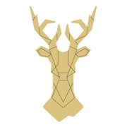 Design By Line Deer MDF Cutout Geometric Head Silhouette - Unfinished For DIY