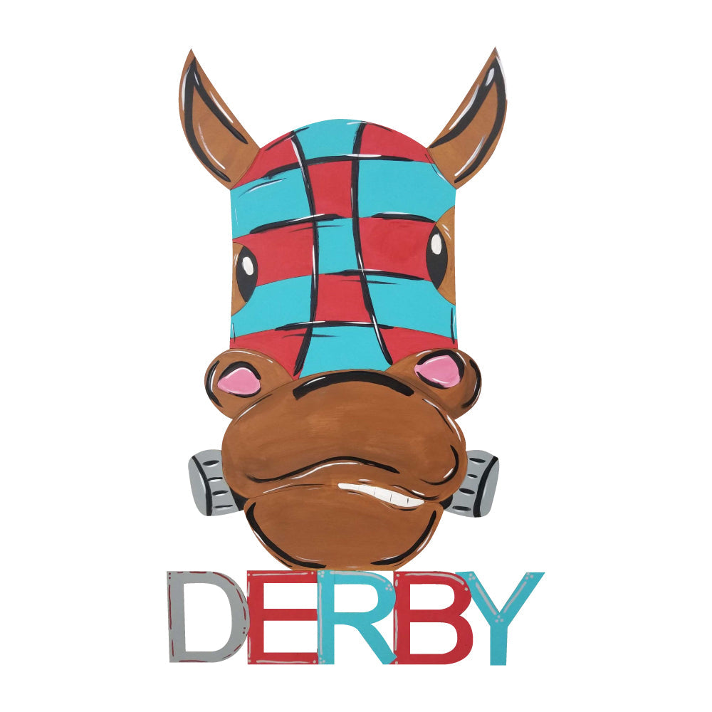 Design By Line Horse Head MDF Cutout Derby - Unfinished For DIY
