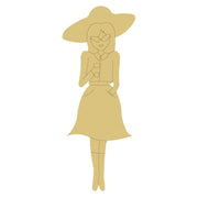 Design By Line Silhouette MDF Cutout Derby Woman - Unfinished For DIY