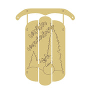 Design By Line Dimensional Sled MDF Cutout Winter Wonderland - Unfinished For DIY