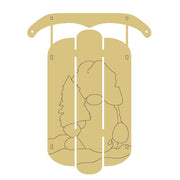 Design By Line Dimensional Sled MDF Cutout With Gnome And Tree Style 2 - Unfinished For DIY