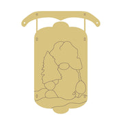Design By Line Dimensional Sled MDF Cutout With Gnome And Tree Style 3 - Unfinished For DIY