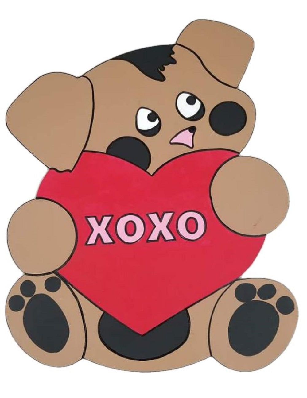 Design By Line Dog MDF Cutout XOXO Heart Silhouette - Unfinished For DIY
