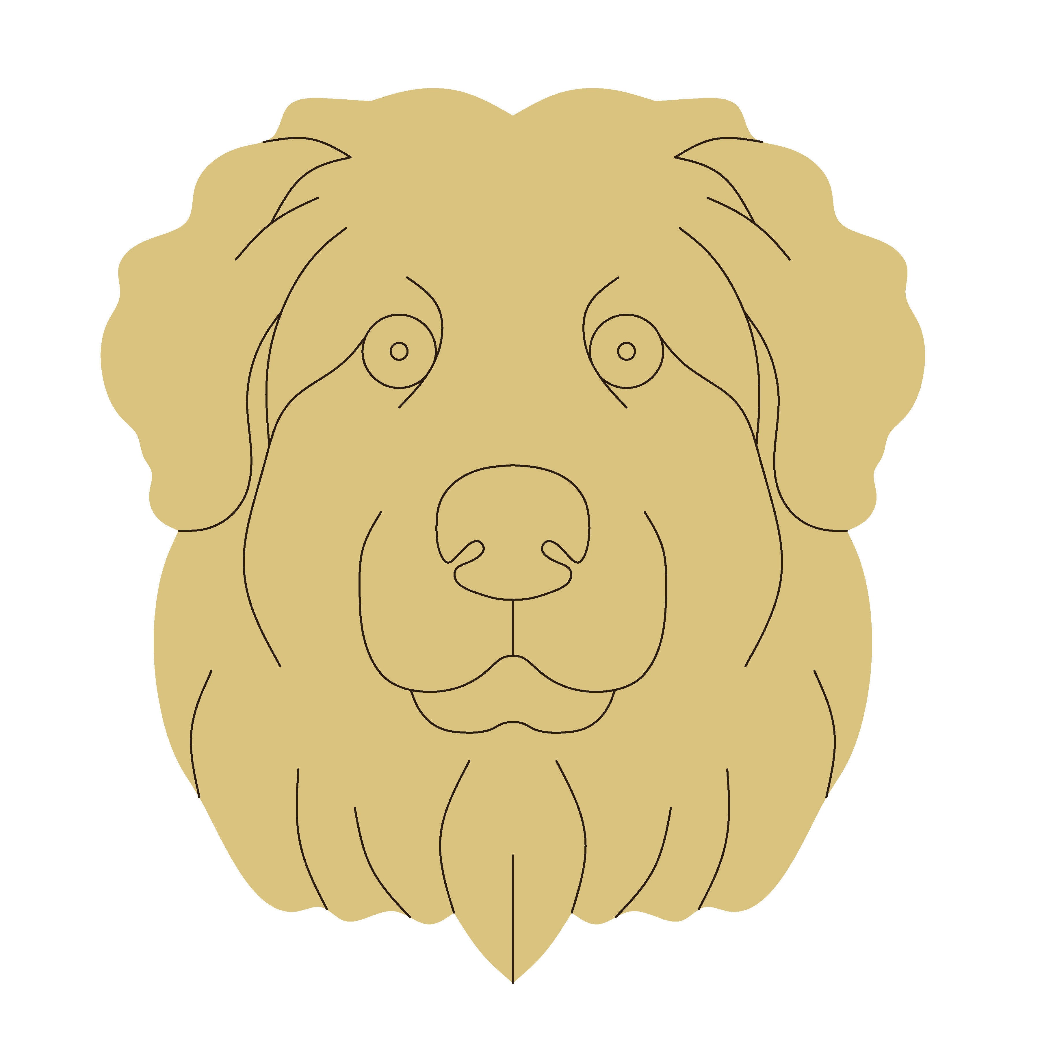 Design By Line Great Pyrenees Head Silhouette MDF Cutout Dog - Unfinished For DIY