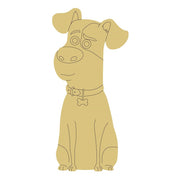 Design By Line Shelf Sitter MDF Cutout Dog With Collar And Bone Tag - Unfinished For DIY