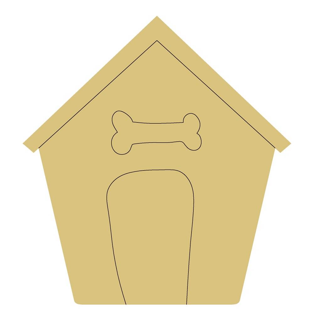 Design By Line Dog House MDF Cutout Bone Accent - Unfinished For DIY