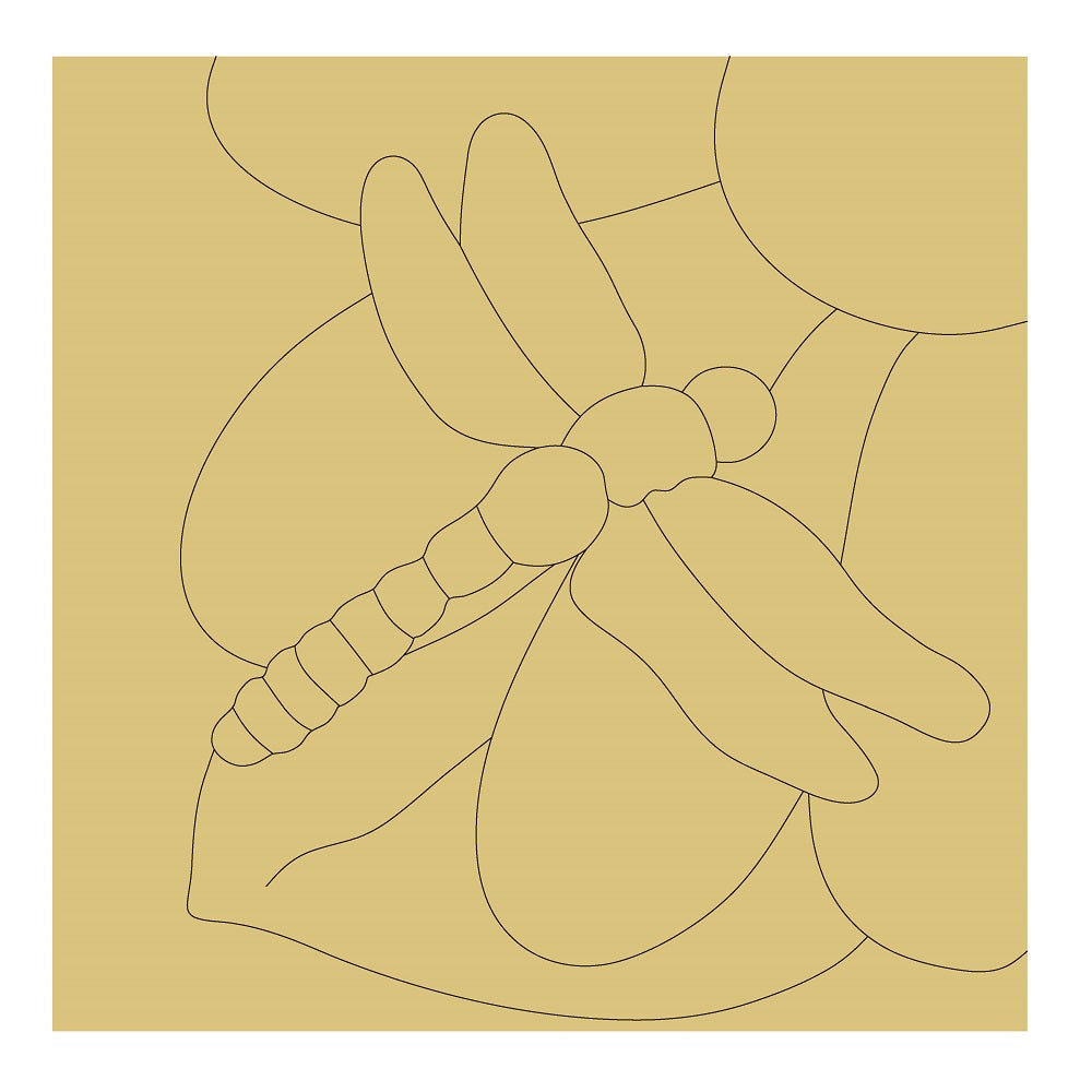 Design By Line Square Dragonfly MDF Cutout  - Unfinished For DIY