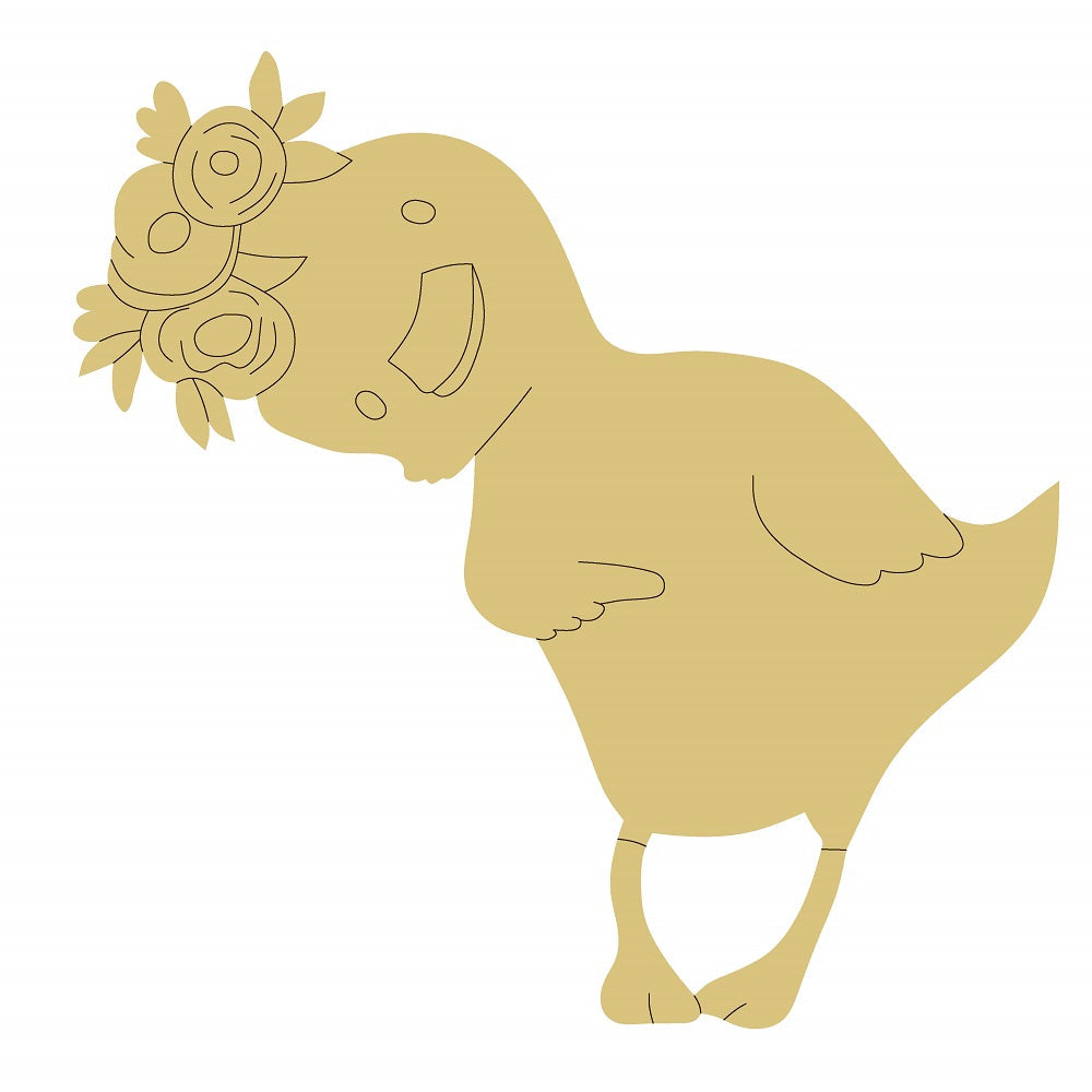 Design By Line Duck MDF Cutout Floral Crown - Unfinished For DIY