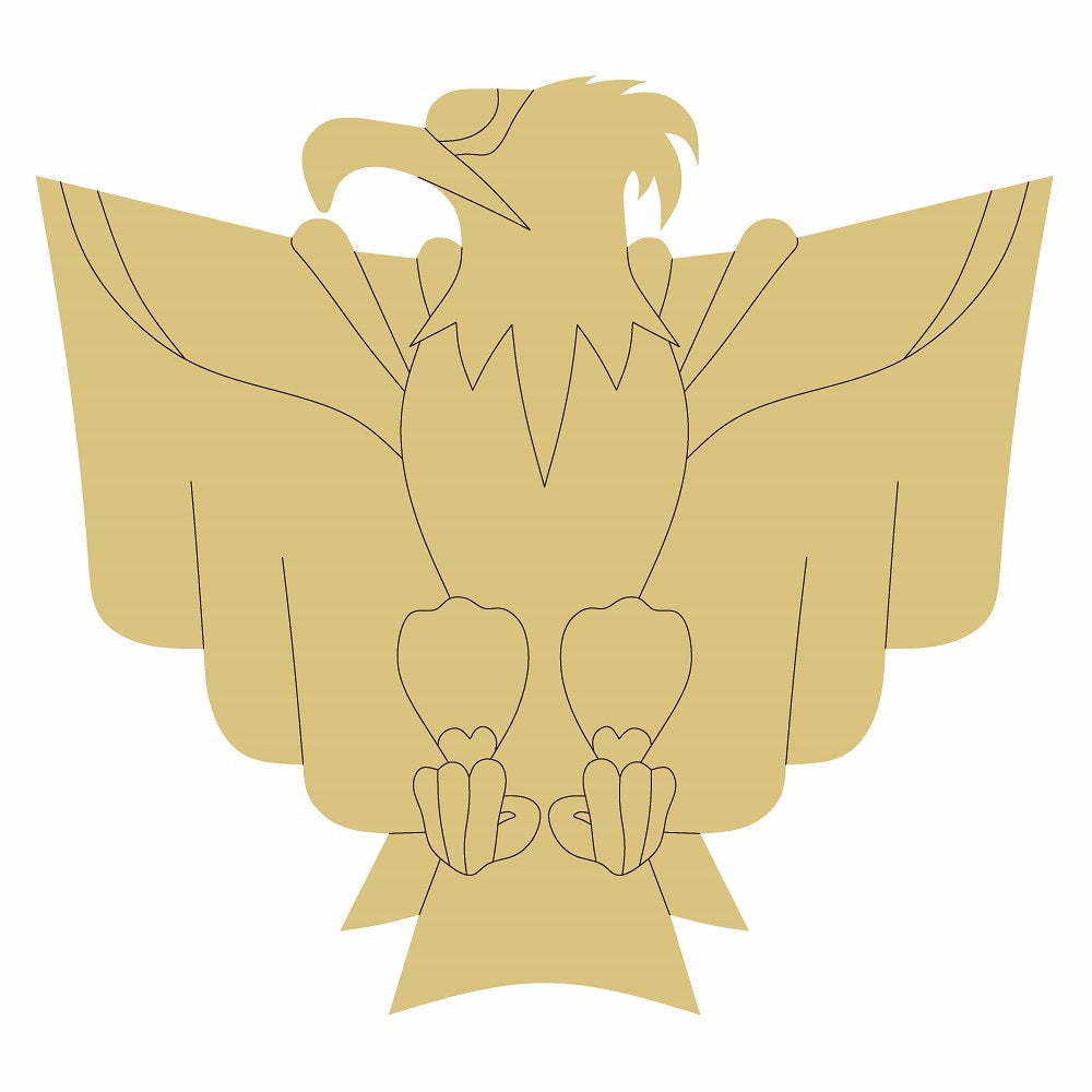 Design By Line Eagle MDF Cutout Eagle Silhouette With Outstretched Wings - Unfinished For DIY