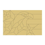 Design By Line Rectangle MDF Cutout Geometric Eagle Mosaic - Unfinished For DIY